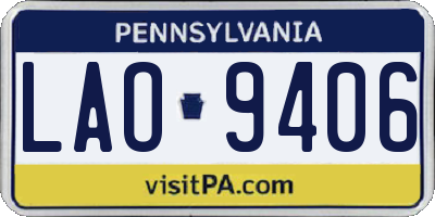 PA license plate LAO9406