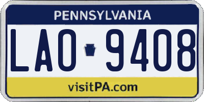 PA license plate LAO9408