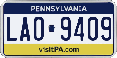 PA license plate LAO9409