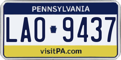 PA license plate LAO9437