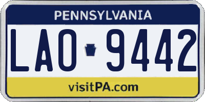 PA license plate LAO9442