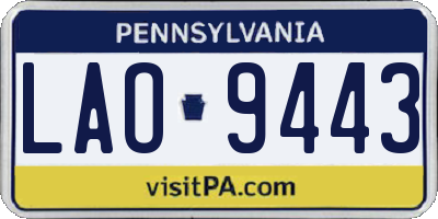PA license plate LAO9443