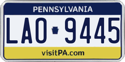 PA license plate LAO9445