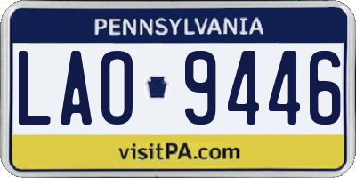 PA license plate LAO9446