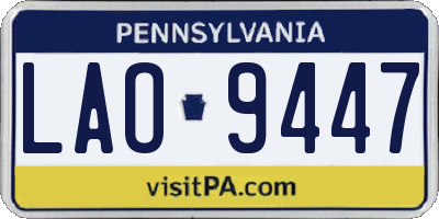 PA license plate LAO9447