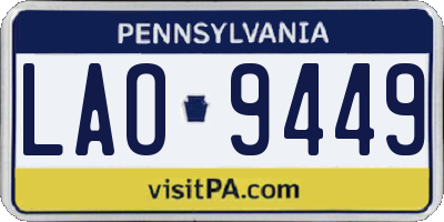 PA license plate LAO9449