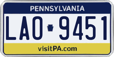 PA license plate LAO9451