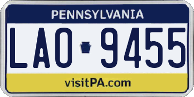 PA license plate LAO9455