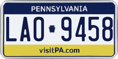 PA license plate LAO9458