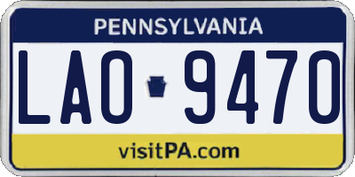 PA license plate LAO9470