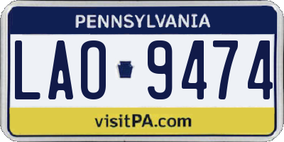 PA license plate LAO9474