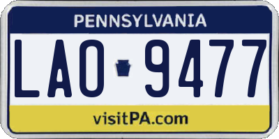PA license plate LAO9477