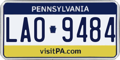 PA license plate LAO9484