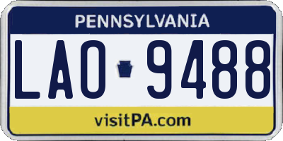 PA license plate LAO9488
