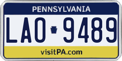 PA license plate LAO9489
