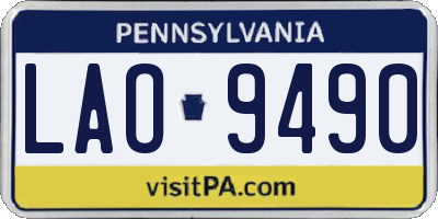 PA license plate LAO9490
