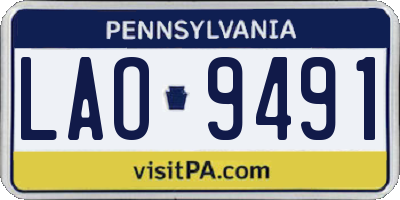 PA license plate LAO9491