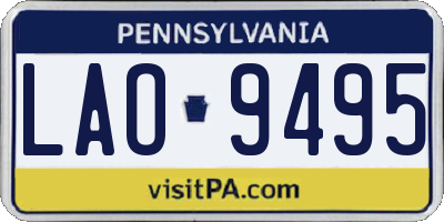 PA license plate LAO9495