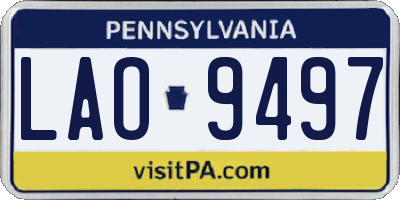 PA license plate LAO9497
