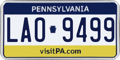 PA license plate LAO9499