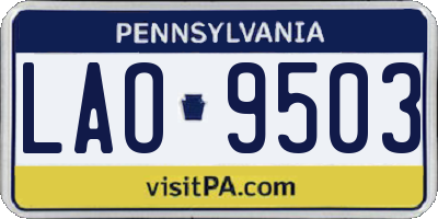 PA license plate LAO9503