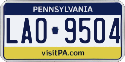 PA license plate LAO9504