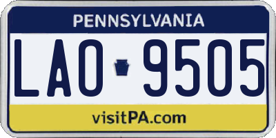 PA license plate LAO9505
