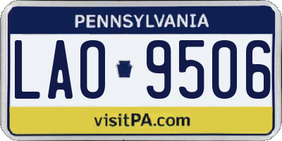 PA license plate LAO9506