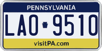 PA license plate LAO9510