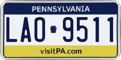 PA license plate LAO9511