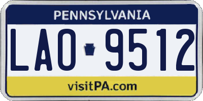 PA license plate LAO9512