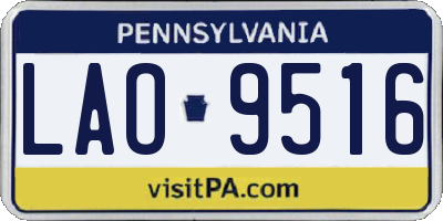 PA license plate LAO9516