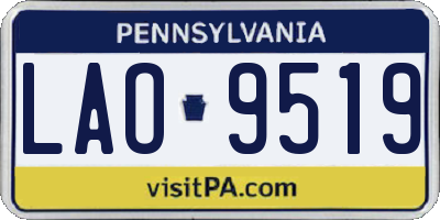 PA license plate LAO9519