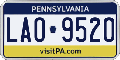 PA license plate LAO9520