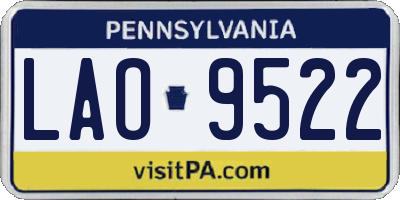 PA license plate LAO9522