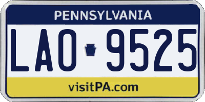 PA license plate LAO9525
