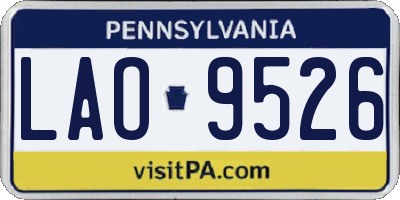 PA license plate LAO9526