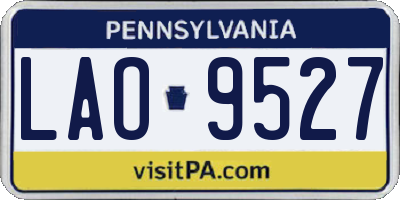 PA license plate LAO9527