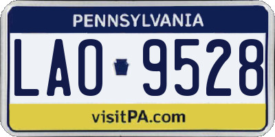 PA license plate LAO9528