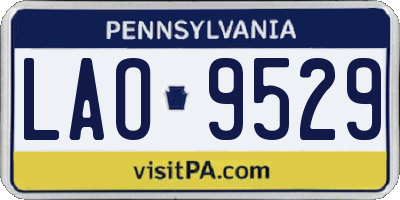 PA license plate LAO9529