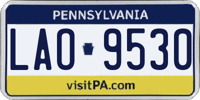 PA license plate LAO9530