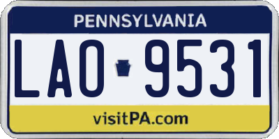 PA license plate LAO9531