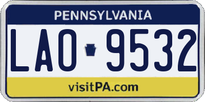 PA license plate LAO9532
