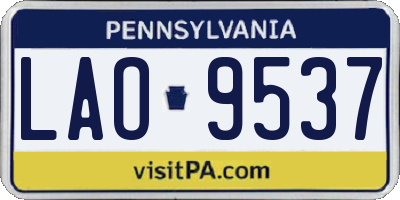 PA license plate LAO9537