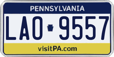 PA license plate LAO9557