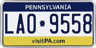 PA license plate LAO9558