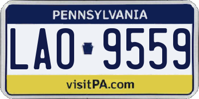 PA license plate LAO9559
