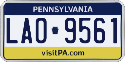 PA license plate LAO9561