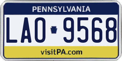 PA license plate LAO9568
