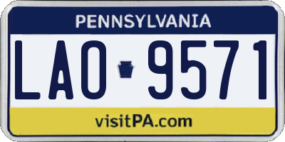 PA license plate LAO9571